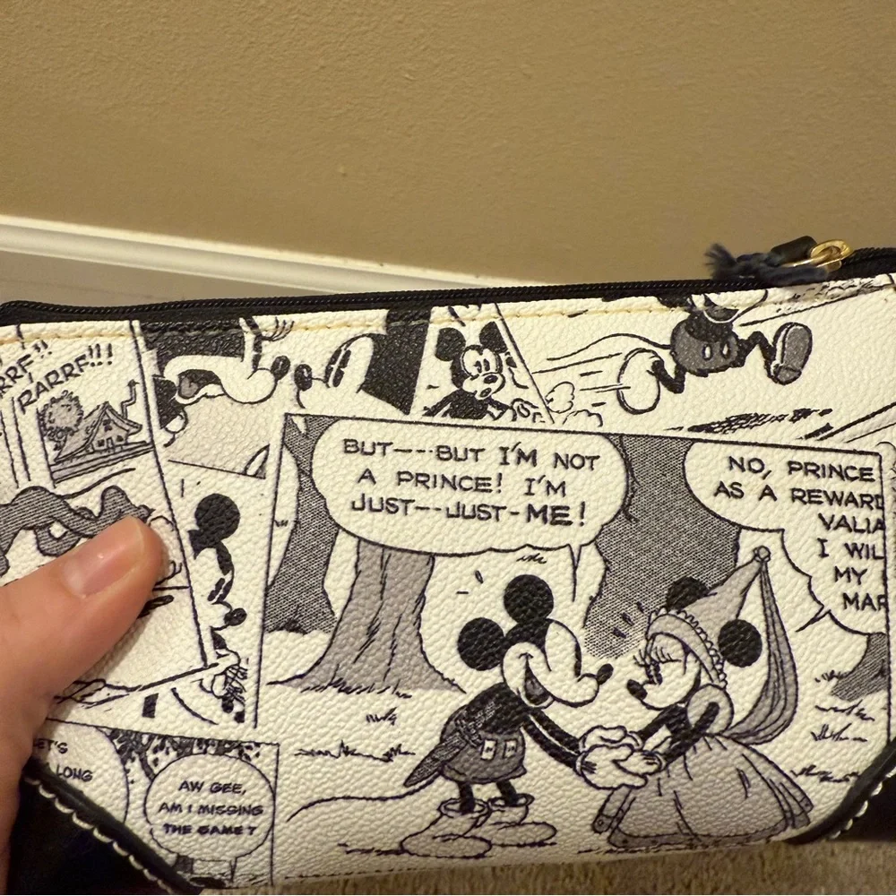 Dooney & Bourke Disney Parks Comics Sketch Pouch Case Black & White Mickey Mouse